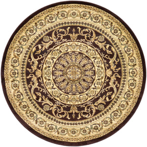 Brown 6' 1 x 6' 1 Versailles Round Area Rug