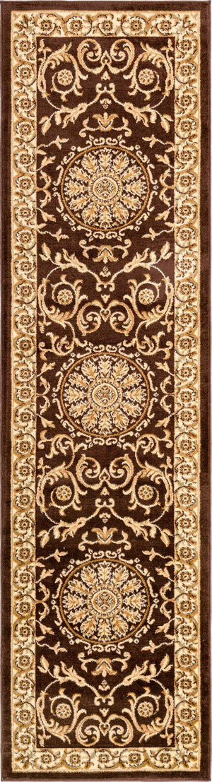 Brown 2' 7 x 10' Versailles Runner Area Rug