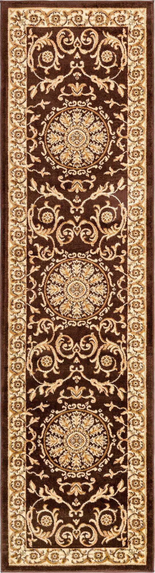 Brown 2' 7 x 10' Versailles Runner Area Rug