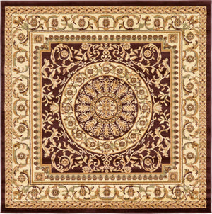 Brown 6' 1 x 6' 1 Versailles Square Area Rug