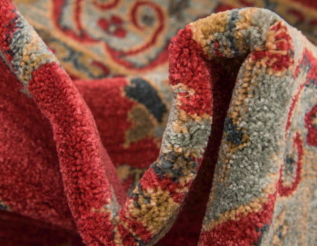 Red 6' 1 x 6' 1 Fars Round Area Rug 100% Polypropylene Unique Traditional Carpet for Classical Living, Dining Room & Office Spaces for Sale at Rug Engine