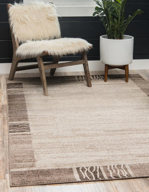 Dark Beige 5' 3 x 8' Del Mar Rectangle Area Rug 100% Polypropylene Easy Clean Stain Resistant Vivid Modern Carpet Mat for Home Decor Interior Designing for Sale at Rug Engine
