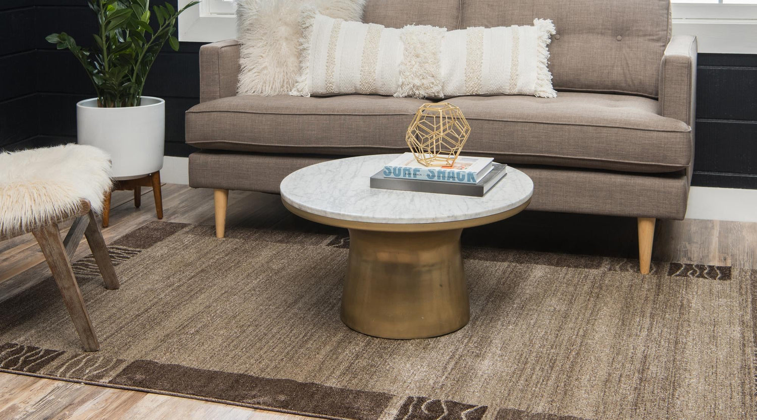 Dark Beige 3' 1 x 5' 3 Del Mar Rectangle Area Rug 100% Polypropylene Easy Clean Stain Resistant Vivid Modern Carpet Mat for Home Decor Interior Designing for Sale at Rug Engine