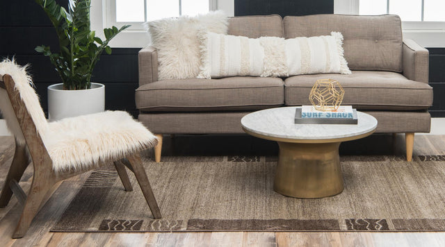 Dark Beige 4' 1 x 6' 1 Del Mar Rectangle Area Rug 100% Polypropylene Easy Clean Stain Resistant Vivid Modern Carpet Mat for Home Decor Interior Designing for Sale at Rug Engine