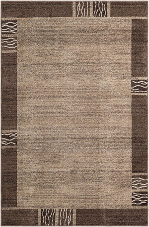 Dark Beige 5' 3 x 8' Del Mar Rectangle Area Rug 100% Polypropylene Easy Clean Stain Resistant Vivid Modern Carpet Mat for Home Decor Interior Designing for Sale at Rug Engine
