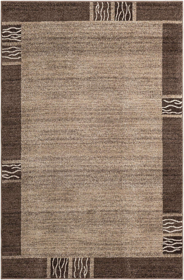 Dark Beige 5' 3 x 8' Del Mar Rectangle Area Rug 100% Polypropylene Easy Clean Stain Resistant Vivid Modern Carpet Mat for Home Decor Interior Designing for Sale at Rug Engine
