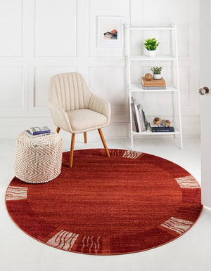 Terracotta 6' 1 x 6' 1 Del Mar Round Area Rug 100% Polypropylene Easy Clean Stain Resistant Vivid Modern Carpet Mat for Home Decor Interior Designing for Sale at Rug Engine