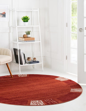 Terracotta 6' 1 x 6' 1 Del Mar Round Area Rug 100% Polypropylene Easy Clean Stain Resistant Vivid Modern Carpet Mat for Home Decor Interior Designing for Sale at Rug Engine