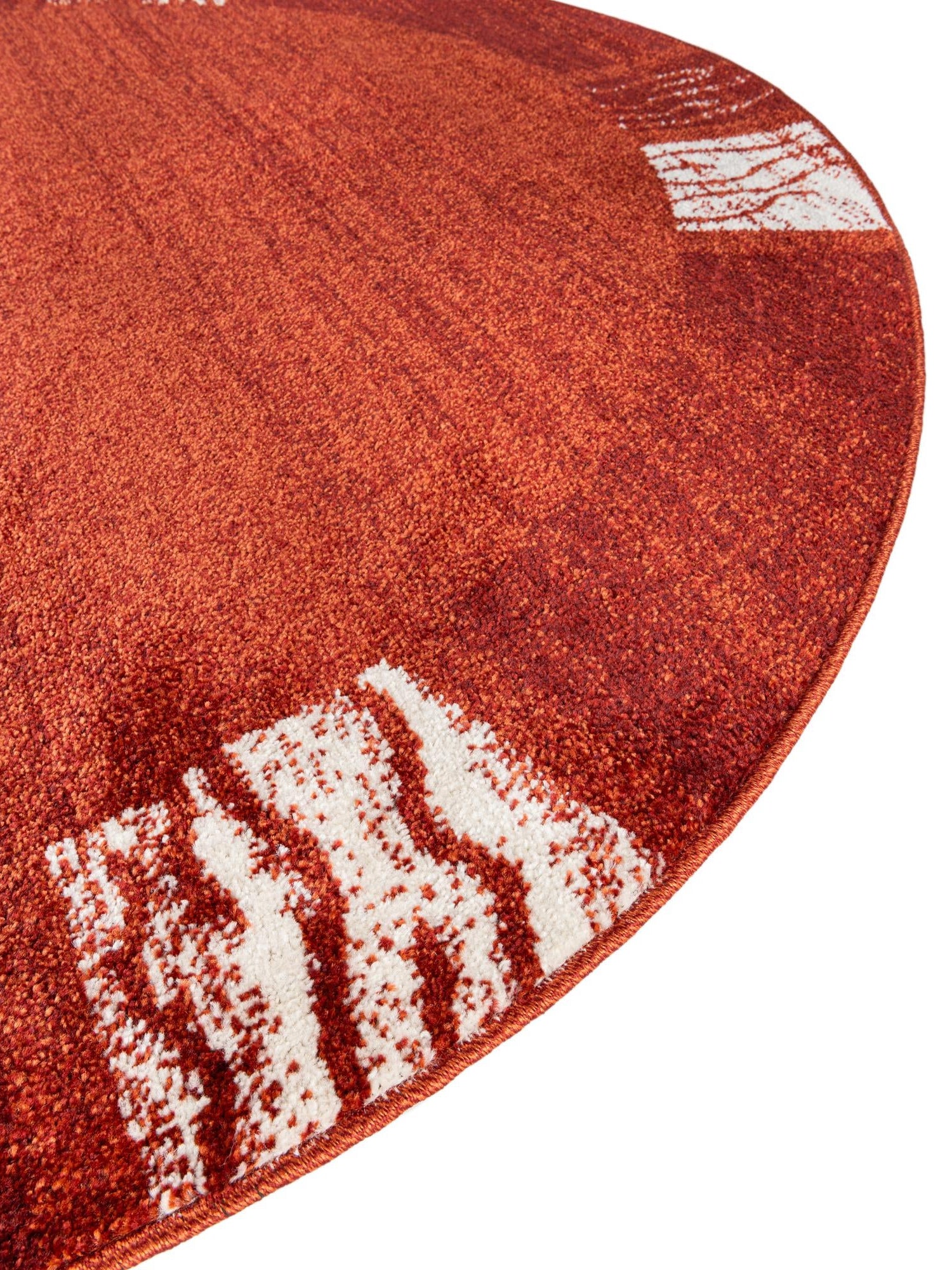 Terracotta 7' 10 x 7' 10 Del Mar Round Area Rug 100% Polypropylene Easy Clean Stain Resistant Vivid Modern Carpet Mat for Home Decor Interior Designing for Sale at Rug Engine