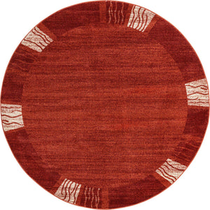 Terracotta 6' 1 x 6' 1 Del Mar Round Area Rug 100% Polypropylene Easy Clean Stain Resistant Vivid Modern Carpet Mat for Home Decor Interior Designing for Sale at Rug Engine