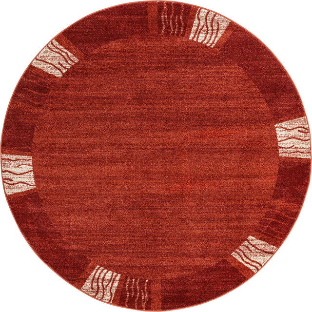 Terracotta 6' 1 x 6' 1 Del Mar Round Area Rug 100% Polypropylene Easy Clean Stain Resistant Vivid Modern Carpet Mat for Home Decor Interior Designing for Sale at Rug Engine