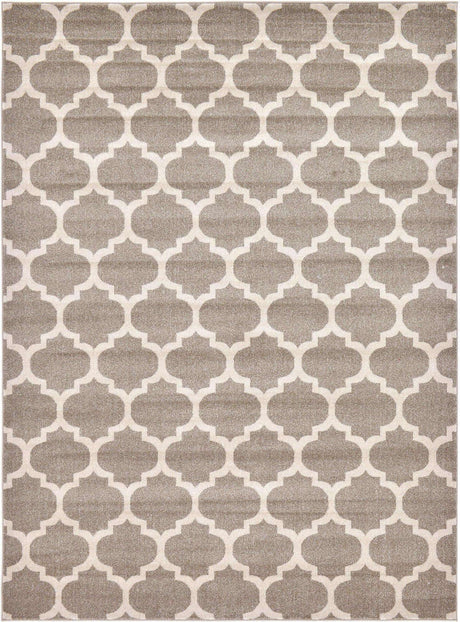 Light Brown 7' 10 x 11' Trellis Rectangle Area Rug