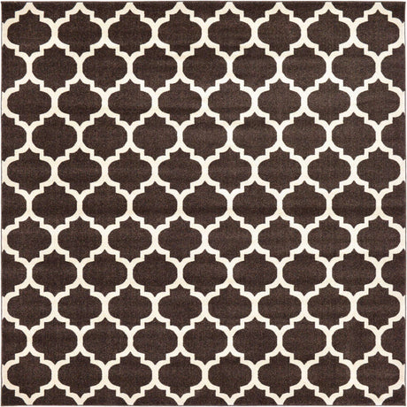 Chocolate Brown 10' x 10' Trellis Square Area Rug