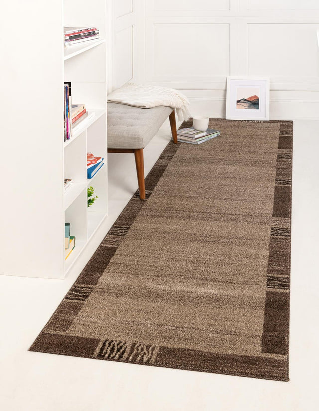 Dark Beige 2' 7 x 10' Del Mar Runner Area Rug 100% Polypropylene Easy Clean Stain Resistant Vivid Modern Carpet Mat for Home Decor Interior Designing for Sale at Rug Engine