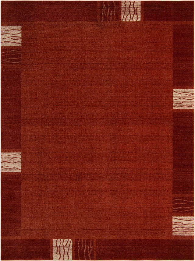 Terracotta 9' x 12' Del Mar Rectangle Area Rug 100% Polypropylene Easy Clean Stain Resistant Vivid Modern Carpet Mat for Home Decor Interior Designing for Sale at Rug Engine