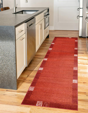 Terracotta 2' 7 x 10' Del Mar Runner Area Rug 100% Polypropylene Easy Clean Stain Resistant Vivid Modern Carpet Mat for Home Decor Interior Designing for Sale at Rug Engine