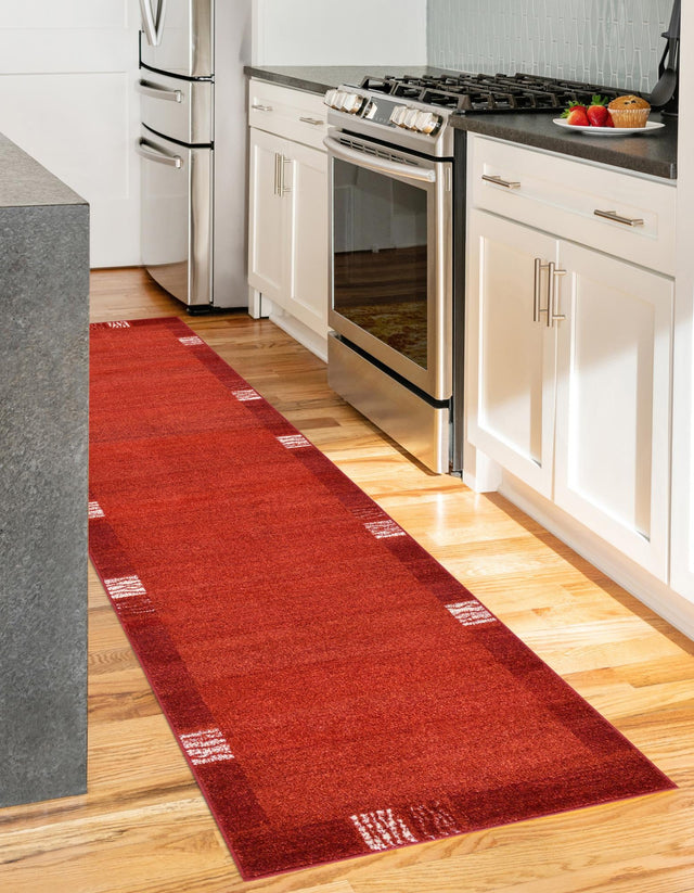 Terracotta 2' 7 x 10' Del Mar Runner Area Rug 100% Polypropylene Easy Clean Stain Resistant Vivid Modern Carpet Mat for Home Decor Interior Designing for Sale at Rug Engine