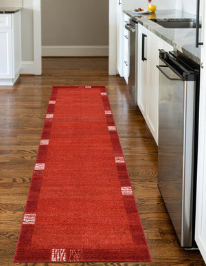 Terracotta 2' 7 x 10' Del Mar Runner Area Rug 100% Polypropylene Easy Clean Stain Resistant Vivid Modern Carpet Mat for Home Decor Interior Designing for Sale at Rug Engine