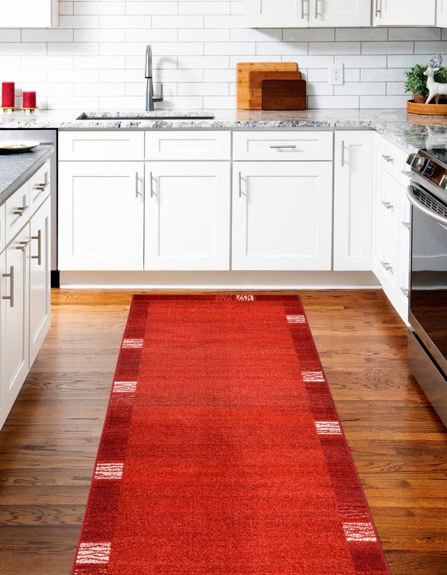 Terracotta 2' 7 x 10' Del Mar Runner Area Rug 100% Polypropylene Easy Clean Stain Resistant Vivid Modern Carpet Mat for Home Decor Interior Designing for Sale at Rug Engine