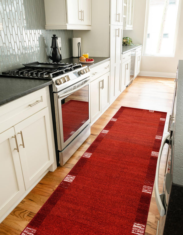Terracotta 2' 7 x 10' Del Mar Runner Area Rug 100% Polypropylene Easy Clean Stain Resistant Vivid Modern Carpet Mat for Home Decor Interior Designing for Sale at Rug Engine