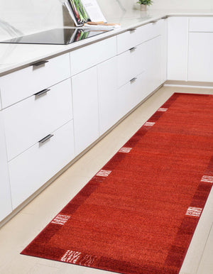 Terracotta 2' 7 x 10' Del Mar Runner Area Rug 100% Polypropylene Easy Clean Stain Resistant Vivid Modern Carpet Mat for Home Decor Interior Designing for Sale at Rug Engine