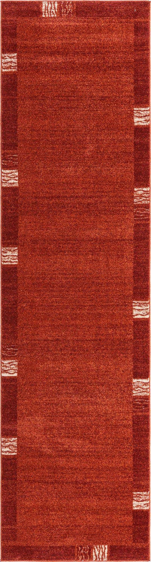 Terracotta 2' 7 x 10' Del Mar Runner Area Rug 100% Polypropylene Easy Clean Stain Resistant Vivid Modern Carpet Mat for Home Decor Interior Designing for Sale at Rug Engine