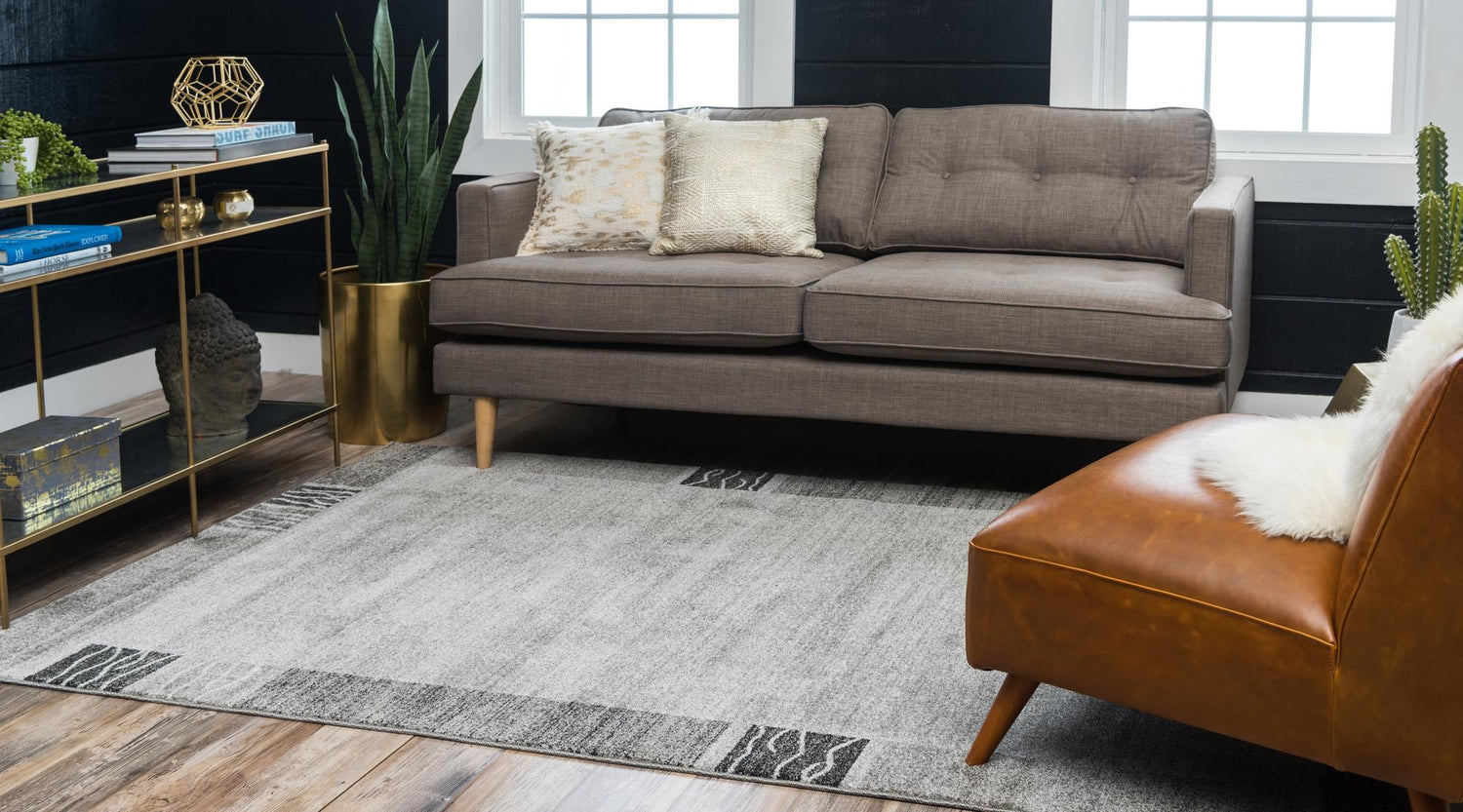 Light Gray 9' x 12' Del Mar Rectangle Area Rug 100% Polypropylene Easy Clean Stain Resistant Vivid Modern Carpet Mat for Home Decor Interior Designing for Sale at Rug Engine