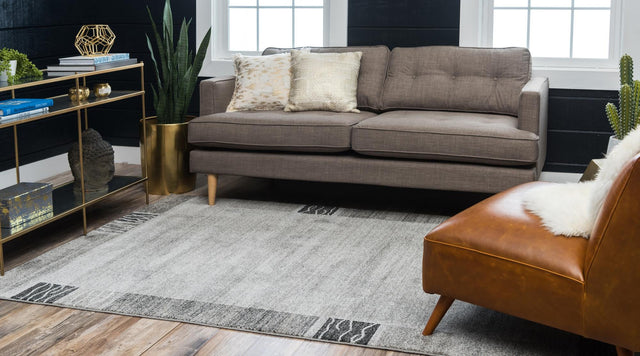 Light Gray 6' 1 x 9' Del Mar Rectangle Area Rug 100% Polypropylene Easy Clean Stain Resistant Vivid Modern Carpet Mat for Home Decor Interior Designing for Sale at Rug Engine