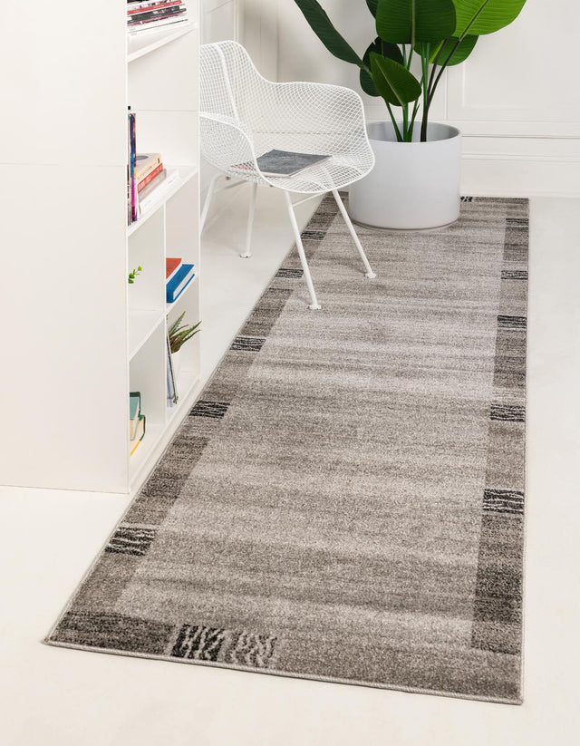 Light Gray 2' 7 x 10' Del Mar Runner Area Rug 100% Polypropylene Easy Clean Stain Resistant Vivid Modern Carpet Mat for Home Decor Interior Designing for Sale at Rug Engine