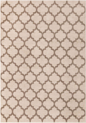 Beige and Light Brown 7' 10 x 11' Trellis Rectangle Area Rug