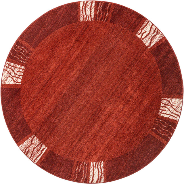 Terracotta 7' 10 x 7' 10 Del Mar Round Area Rug 100% Polypropylene Easy Clean Stain Resistant Vivid Modern Carpet Mat for Home Decor Interior Designing for Sale at Rug Engine