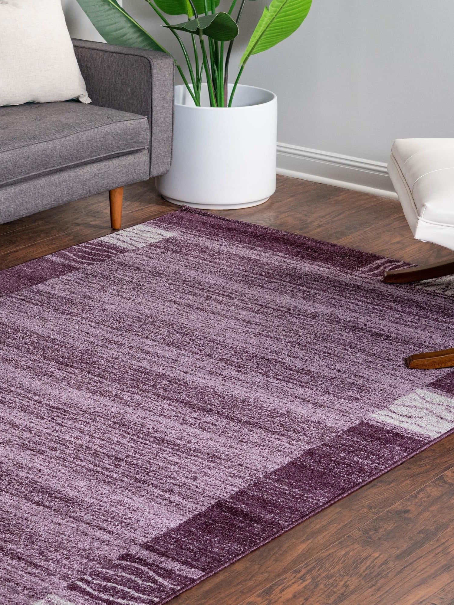 Violet 4' 1 x 6' 1 Del Mar Rectangle Area Rug 100% Polypropylene Easy Clean Stain Resistant Vivid Modern Carpet Mat for Home Decor Interior Designing for Sale at Rug Engine