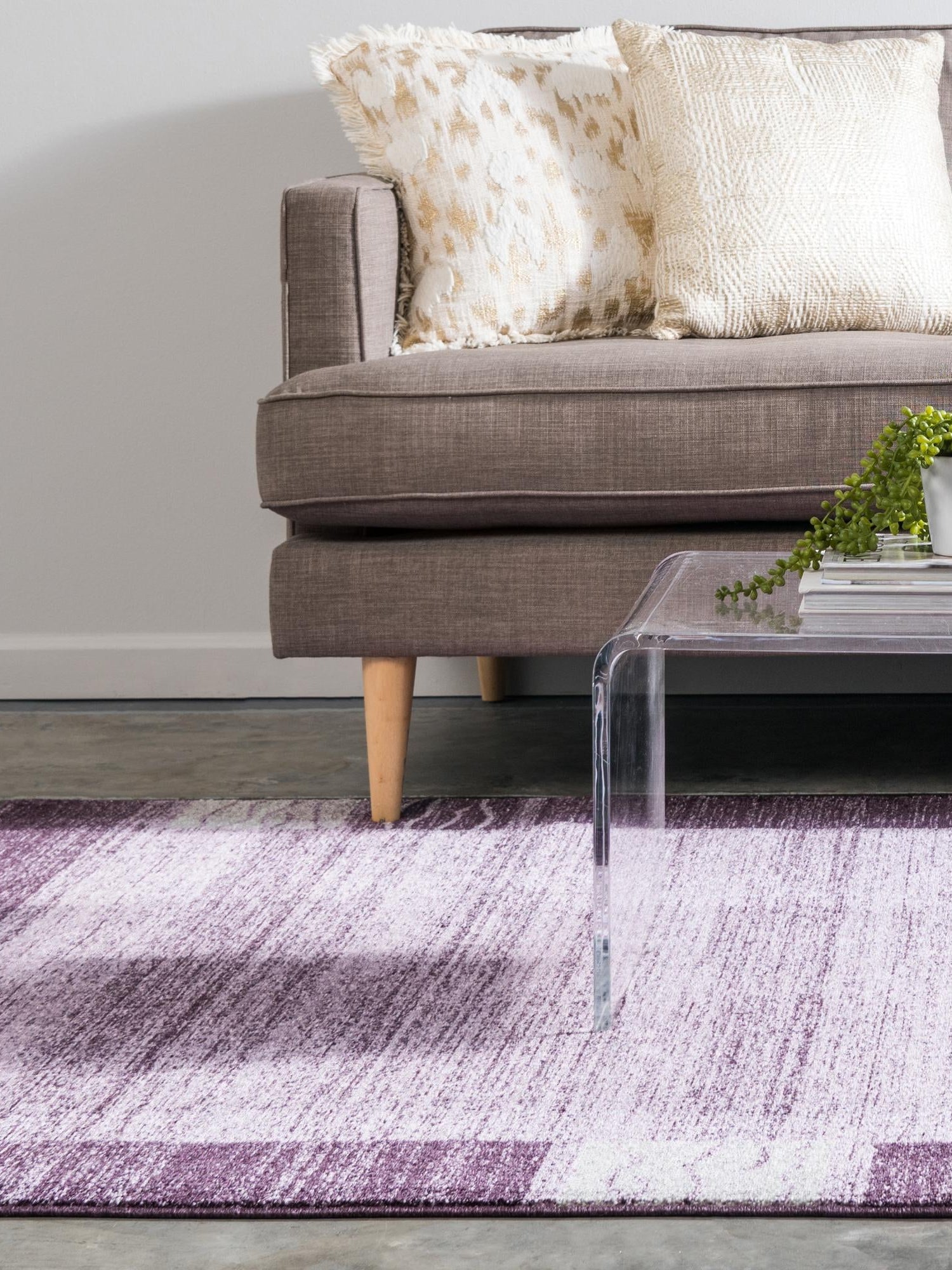 Violet 4' 1 x 6' 1 Del Mar Rectangle Area Rug 100% Polypropylene Easy Clean Stain Resistant Vivid Modern Carpet Mat for Home Decor Interior Designing for Sale at Rug Engine
