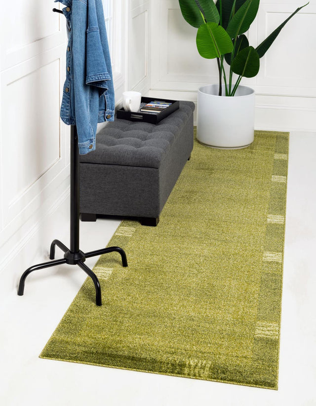 Light Green 2' 7 x 10' Del Mar Runner Area Rug 100% Polypropylene Easy Clean Stain Resistant Vivid Modern Carpet Mat for Home Decor Interior Designing for Sale at Rug Engine