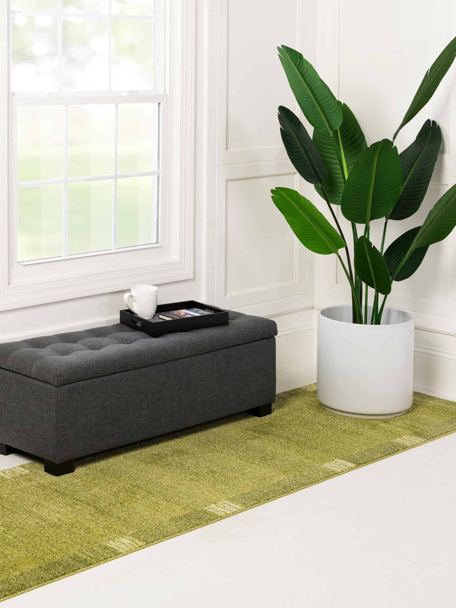 Light Green 2' x 6' 1 Del Mar Runner Area Rug 100% Polypropylene Easy Clean Stain Resistant Vivid Modern Carpet Mat for Home Decor Interior Designing for Sale at Rug Engine