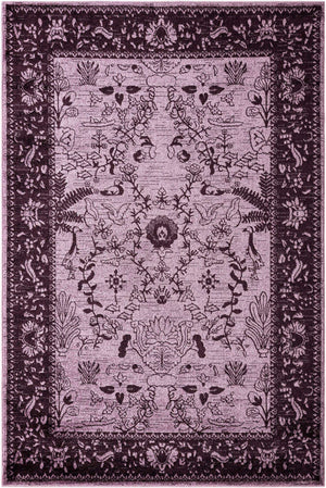 Purple 6' 1 x 9' La Jolla Rectangle Area Rug 100% Polypropylene Traditional Pattern Easy Clean Carpet for Living, Dining, Bedroom, Office for Sale at Rug Engine