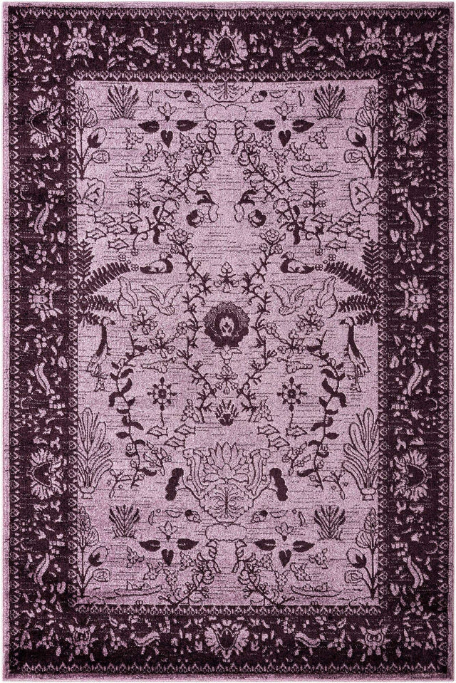 Purple 6' 1 x 9' La Jolla Rectangle Area Rug 100% Polypropylene Traditional Pattern Easy Clean Carpet for Living, Dining, Bedroom, Office for Sale at Rug Engine