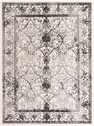 Ivory and Gray 10' x 13' 1 La Jolla Rectangle Area Rug 100% Polypropylene Traditional Pattern Easy Clean Carpet for Living, Dining, Bedroom, Office for Sale at Rug Engine