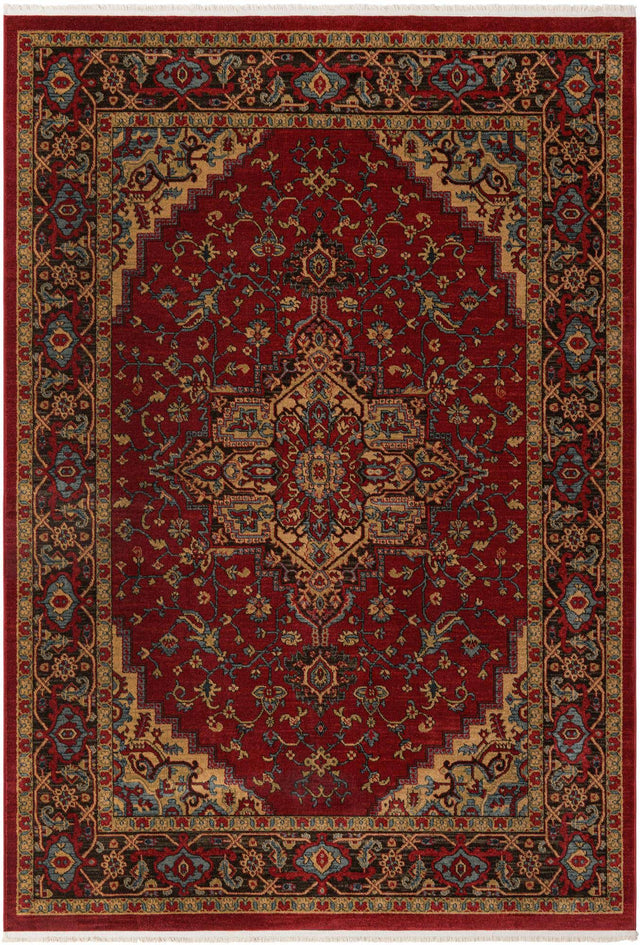 Red 7' 1 x 10' Sahand Rectangle Area Rug Affordable Easy Clean Traditional Design Durable Carpet for Home Interior Design Living Room Dining Office for Sale at Rug Engine