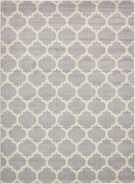 Light Gray 7' 10 x 11' Trellis Rectangle Area Rug
