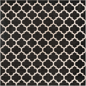Black 10' x 10' Trellis Square Area Rug