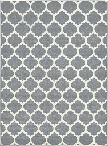 Dark Gray 7' 10 x 11' Trellis Rectangle Area Rug