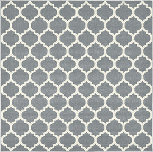 Dark Gray 10' x 10' Trellis Square Area Rug