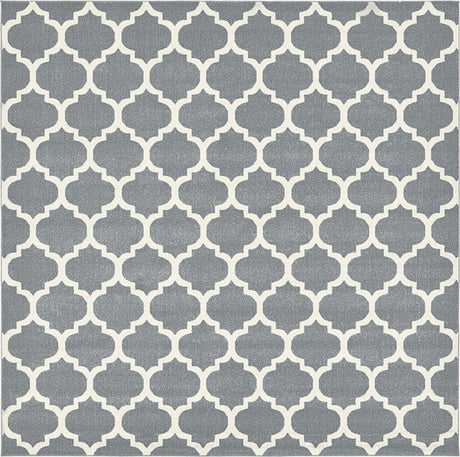 Dark Gray 10' x 10' Trellis Square Area Rug