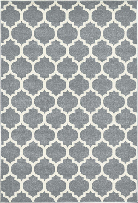Dark Gray 6' 1 x 9' Trellis Rectangle Area Rug