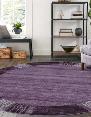 Violet 4' 1 x 4' 1 Del Mar Round Area Rug 100% Polypropylene Easy Clean Stain Resistant Vivid Modern Carpet Mat for Home Decor Interior Designing for Sale at Rug Engine