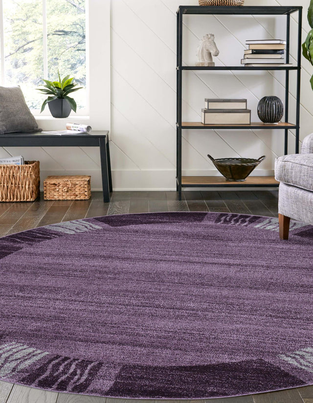 Violet 4' 1 x 4' 1 Del Mar Round Area Rug 100% Polypropylene Easy Clean Stain Resistant Vivid Modern Carpet Mat for Home Decor Interior Designing for Sale at Rug Engine
