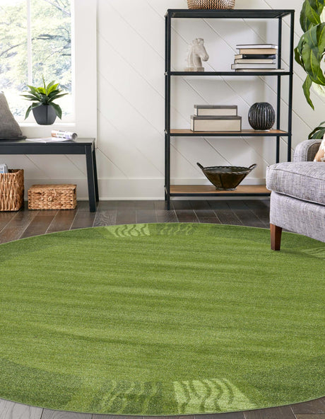 Light Green 6' 1 x 6' 1 Del Mar Round Area Rug 100% Polypropylene Easy Clean Stain Resistant Vivid Modern Carpet Mat for Home Decor Interior Designing for Sale at Rug Engine