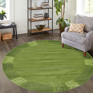 Light Green 4' 1 x 4' 1 Del Mar Round Area Rug 100% Polypropylene Easy Clean Stain Resistant Vivid Modern Carpet Mat for Home Decor Interior Designing for Sale at Rug Engine