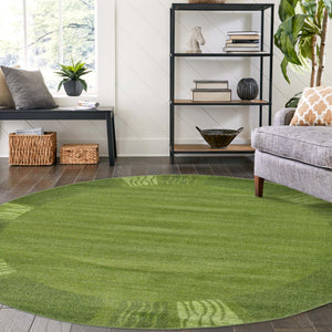 Light Green 4' 1 x 4' 1 Del Mar Round Area Rug 100% Polypropylene Easy Clean Stain Resistant Vivid Modern Carpet Mat for Home Decor Interior Designing for Sale at Rug Engine